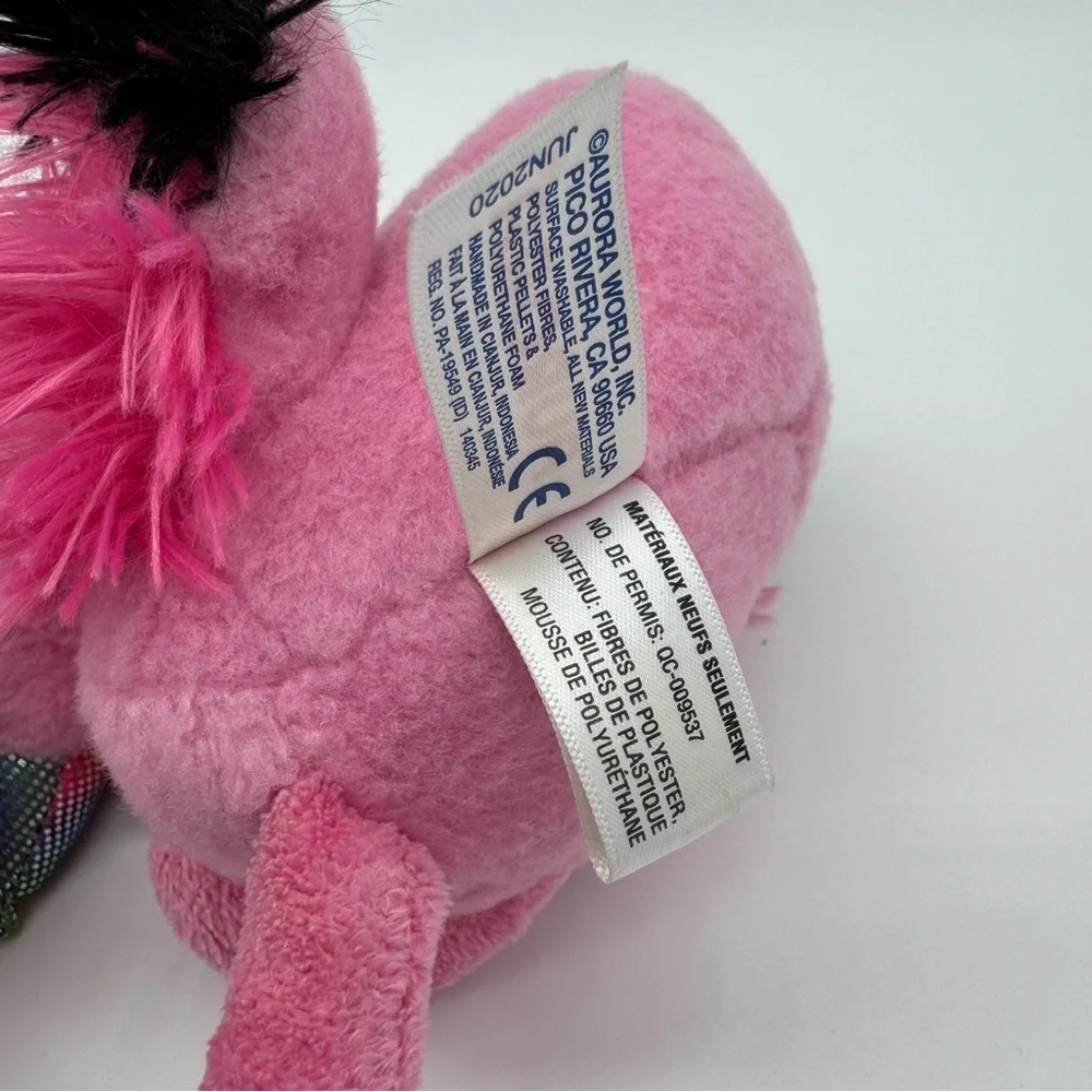 Pink Stuffed Animal Toy with Rainbow Beak